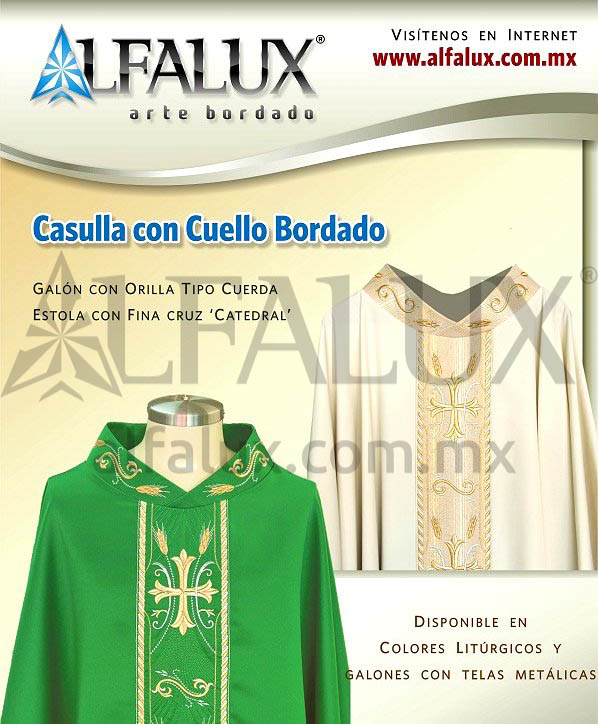 11 CATEDRAL CUERDA Verde BROCADO Cuello Bordado 43